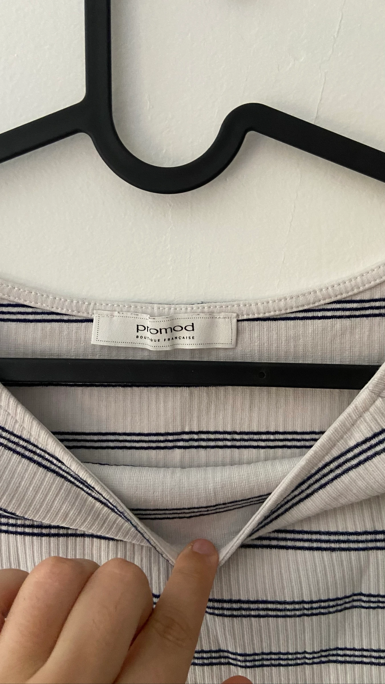 Haut crop top bleu et blanc taille 36  – photo 3